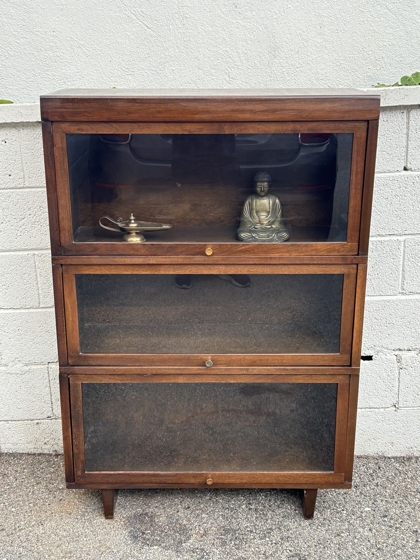 HALE of HERKIMER, NY Antique/Vintage 3-Stack Walnut Barrister Bookcase