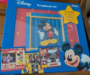 Vintage Disney Mickey Mouse 12x12 Postbound Album Scrapbook Kit Paper & Stickers - Brand New