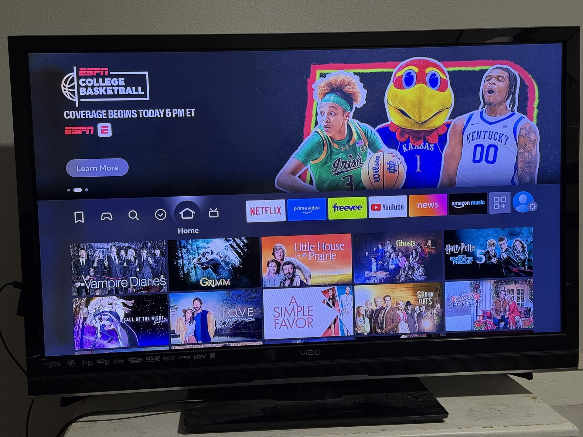 42 Inch Visio TV with Amazon Fire TV Stick