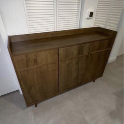 Modern Brown Wood Sideboard / Storage Cabinet - $125