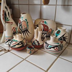9 PEICE MEXICAN POTTERY 