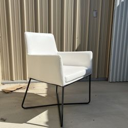 6 White Vinyl Chairs 