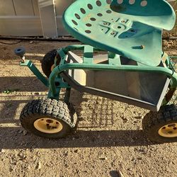 Garden seat with wheels
