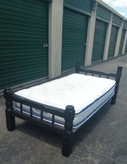 TWIN BED FRAME WITH BOARD AND MATTRESS