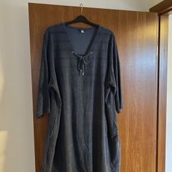 Vintage Stan Herman Long Sleeve Tunic Style V-Neckline Dress With 