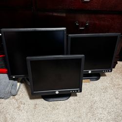 Three (3) Dell Computer Monitors