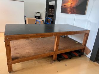 Large wooden work bench