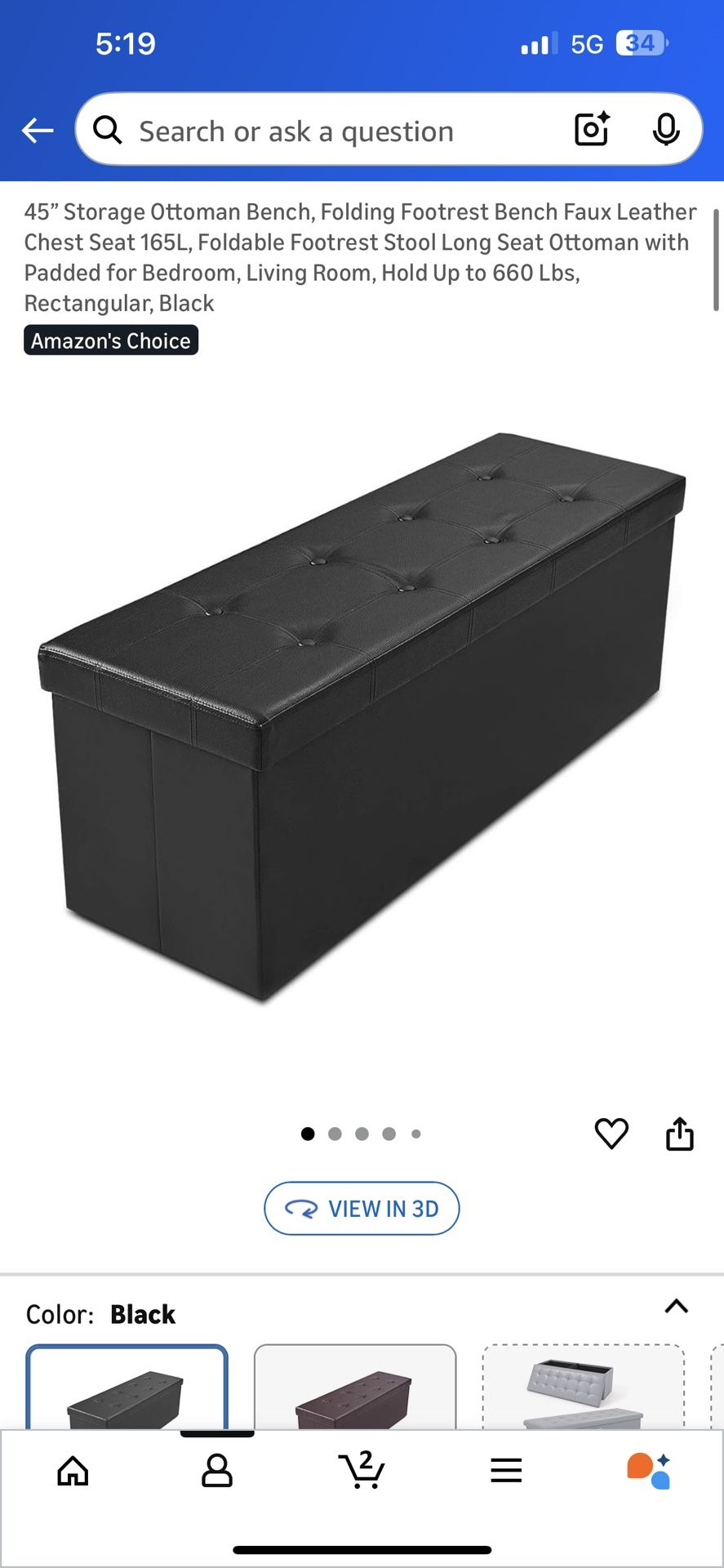 Storage Ottoman Bench