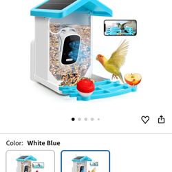 Bird Feeder with Camera, 2K HD AI Identify Species & 64G SD Card, Smart Bird House with Cam Solar Panel, Watching Gifts for Birds Lovers