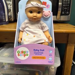 Giggle Scape 14” Baby Doll With Underpants, Headband, Outfit And  Pacifier