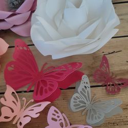 Cardstock 3D Flowers And Butterfly 🦋 