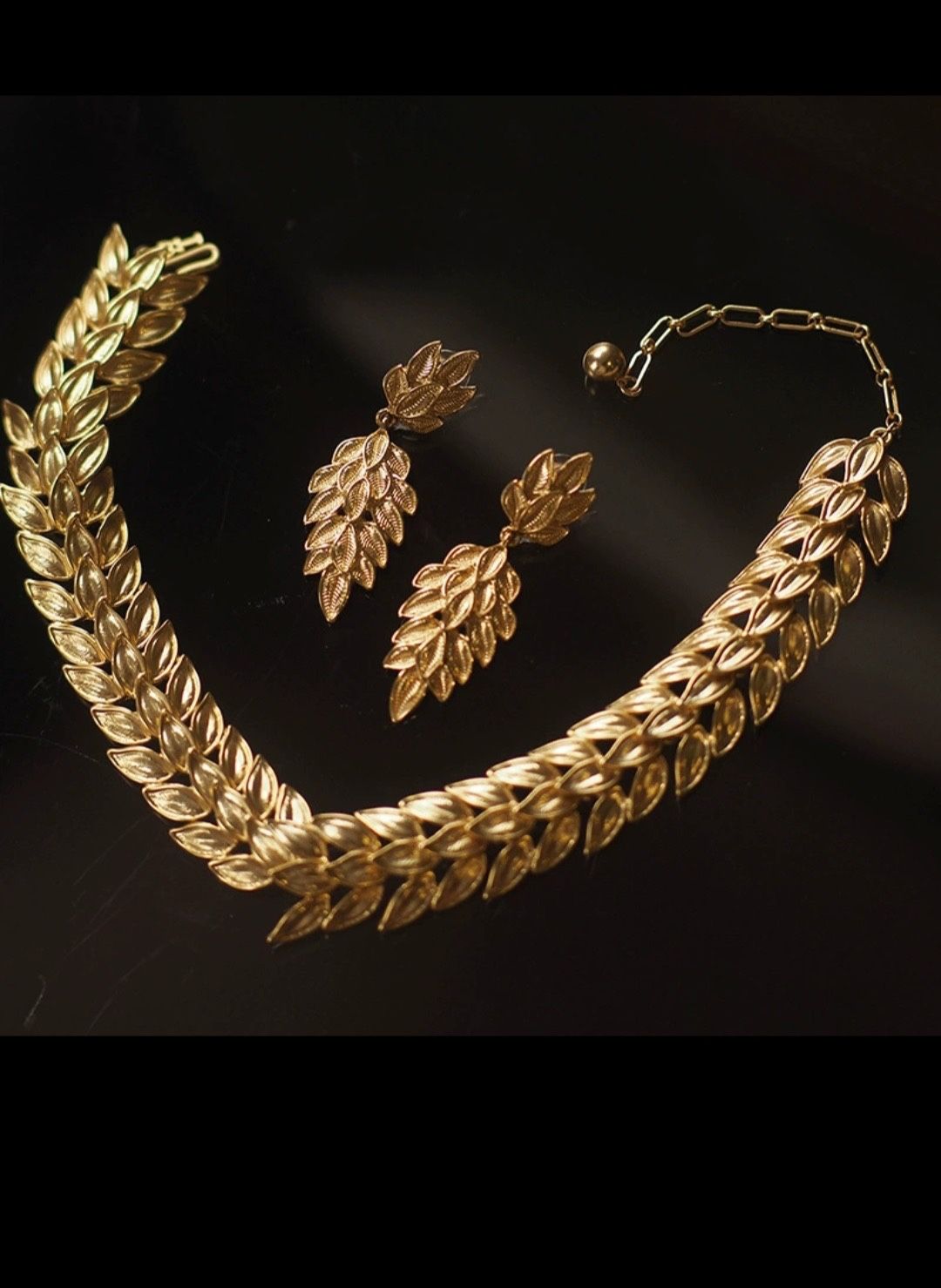 Copper With 18k Plated Gold Necklace And Earrings