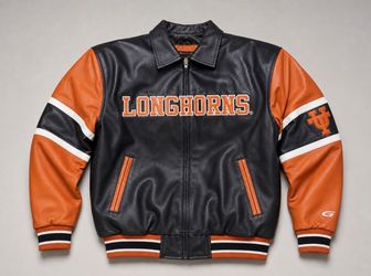 Texas Longhorns G-III Sports Carl Banks Jacket XL/EX Black & Orange Faux Leather