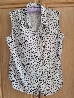 Dressy Zeagoo women's sleeveless button down Blouse (XL)