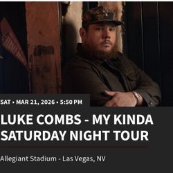 Luke Combs Tickets – Las Vegas (Section 123) – 2 Seats Together