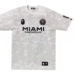 Bape X Inter Miami CF Camo Tee - White Small, Medium, Large, XL