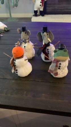Christmas 3-D Snowmen Animal Ornaments 