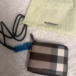 Brand new men's burberry wallet with attachable lanyard 