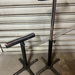 Two Heavy Duty Adjustable Saw Roller Stands