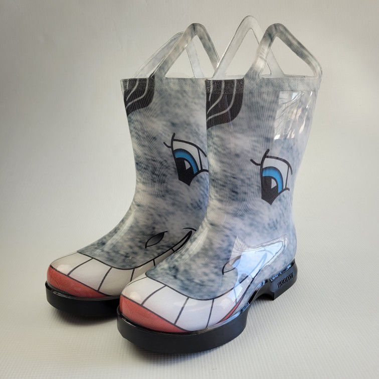 HOOFITZ Kids Dapple Grey Horse Rain Boots Waterproof Size 3