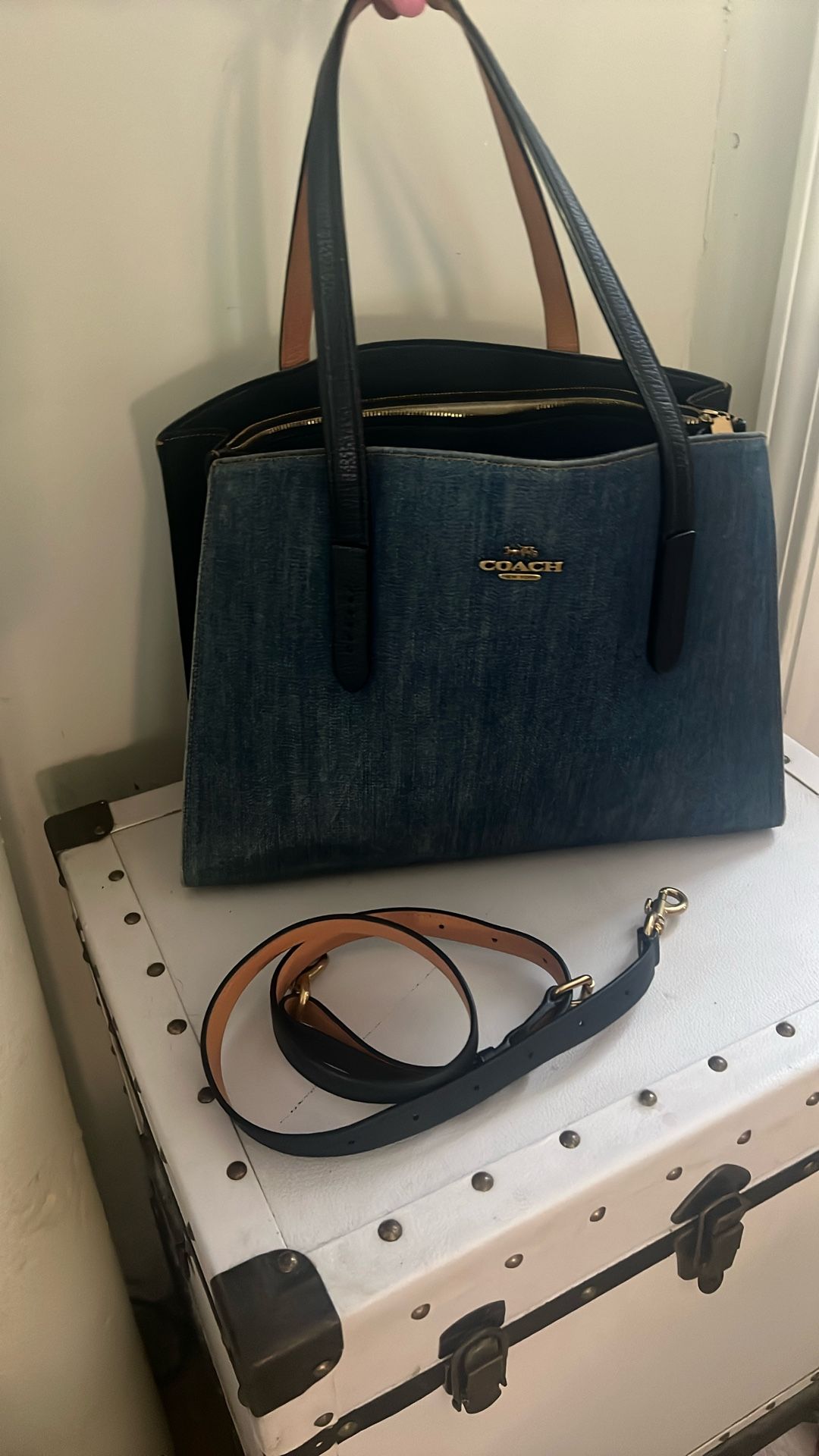 Coach Charlie Denim Tote Bag