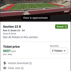 OSU Vs Texas Football 2 Tickets
