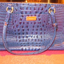 Brahmin blue large tote with double straps