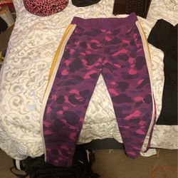 Purple Camo Bape Sweatpants 