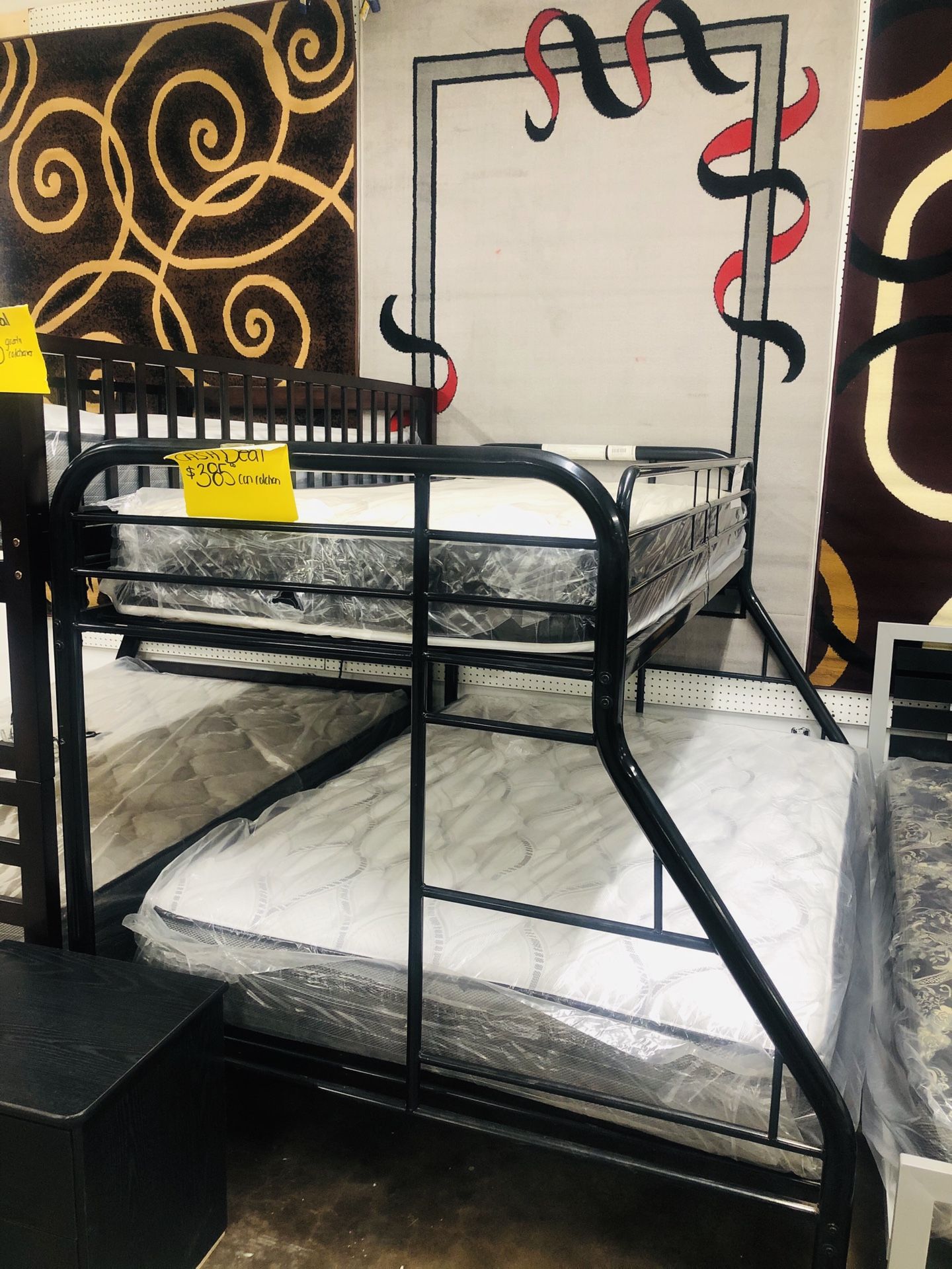Brand new twin over full bunk bed with both matress