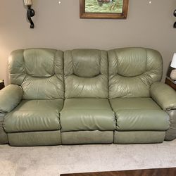 Leather reclining couch