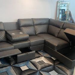 FOR SALE. New Reclining Sectional Sofa. With Storage. Ask for Price!