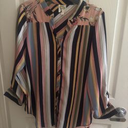 Fig and Flower Multicolor Striped Blouse