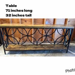Rustic Wood and Metal Console Table