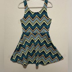 Divided Geometric | Southwest Sleeveless Summer Knee Length MIDI Dress
