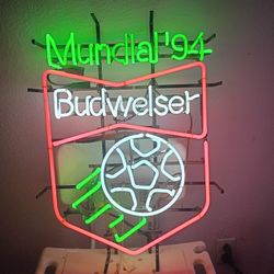 "RARE" BUDWEISER Mundlal World Cup Neon Sign 