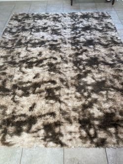 8x10 brown tie die shaggy area rug