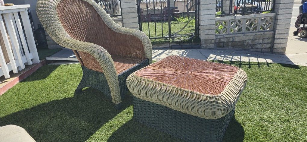 Wicker Chair And Table