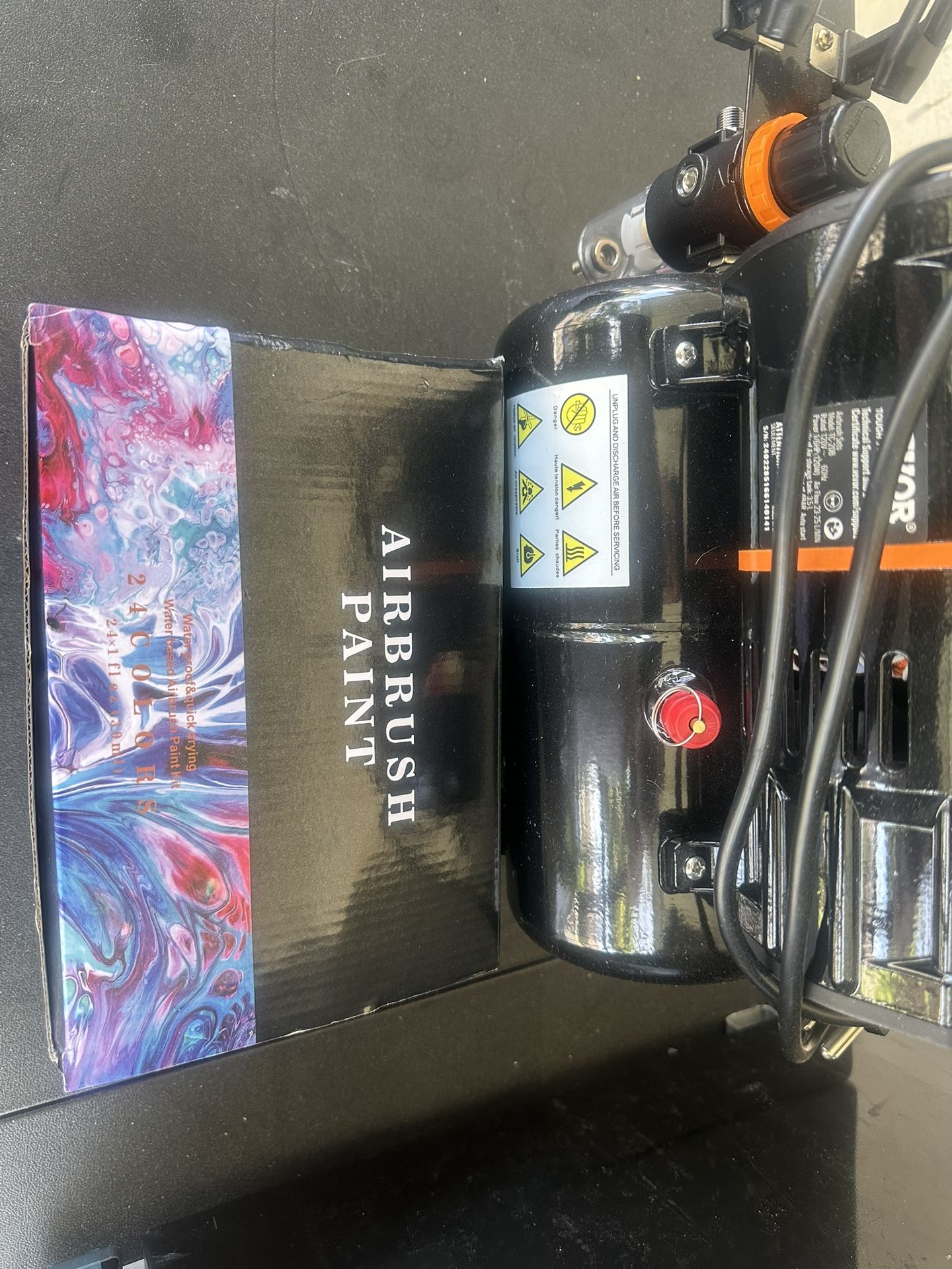 Airbrush Compressor And Paint