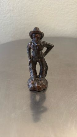 Vtg Bronze Cowboy Figure 