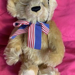 New Vintage Steiff 1998 Teddy's Bear Knopf IM OHR Patriotic Bear American Flag  Cash only  
