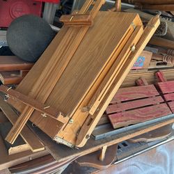 Artist Easel And Wood Panels
