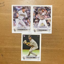 2022 TOPPS UPDATE SAN DIEGO PADRES 3 CARD ROOKIE LOT 