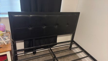 Full-size, Black, Metal, Bed Frame