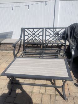 Outdoor Chair And Table. Cushion Not Included