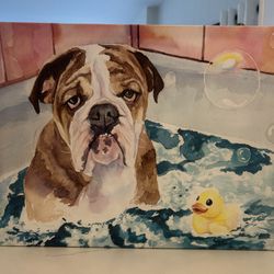 Bulldog Canvas Style Portrait