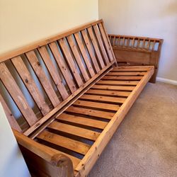 Mission Style Solid Wood Construction Queen Size FUTON Bed