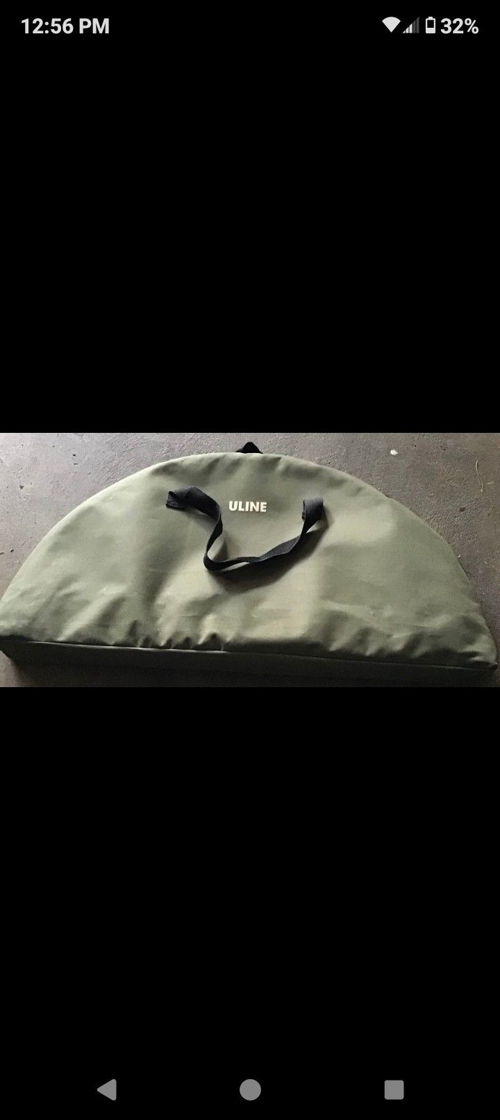 ULINE 28" Diameter Portable Camping Folding Table, 4 Cup Holders, Green