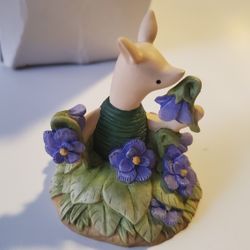 Disney Winnie The Pooh Piglet And Flowers  Porcelain  Thimble  Figurine Lenox