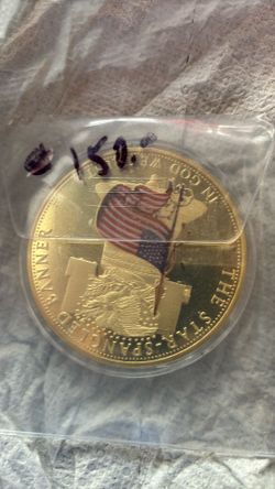 Star spangled banner coin  gold 3 inch diameter
