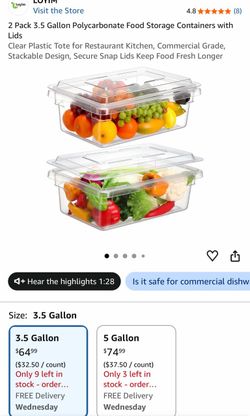 3.5 gallon food containers with lids